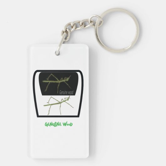 本物の木のアクリル湖 キーホルダー (裏面)