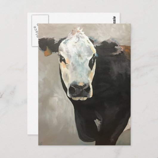 本物の根性カウポストカード ポストカード (正面/裏面)