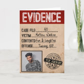 本物の犯罪捜査の証拠写真を使ったミステリアスな誕生日カード カード (正面)
