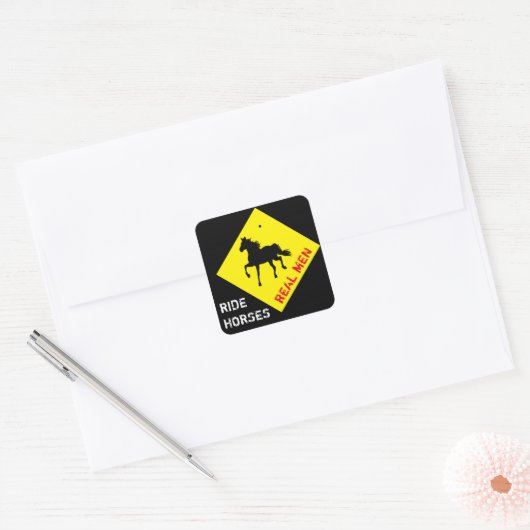 本物の男は馬に乗る & ブラックホースパーティー / ロデオ スクエアシール (封筒)