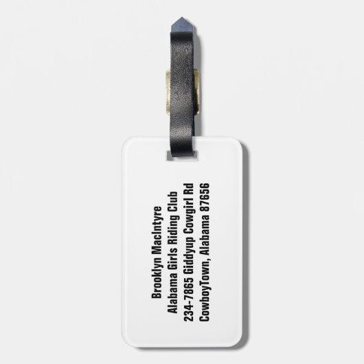 本物の確実な女性のカーボーイのブーツ及び帽子 ラゲッジタグ (裏面縦)