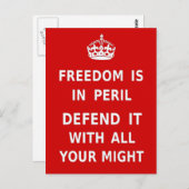 本物の自由は危険なオリジナル赤 ポストカード (正面/裏面)