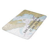 本物の航海のヴィンテージマップサンフランシスコCA バスマット (アングル)