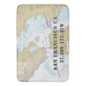 本物の航海のヴィンテージマップサンフランシスコCA バスマット (正面縦)