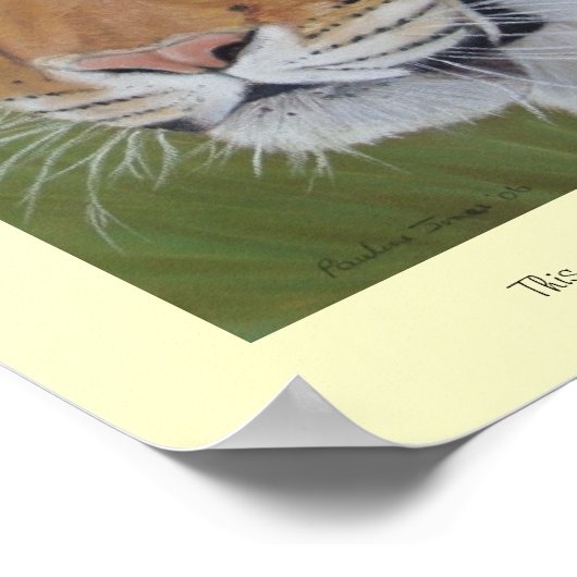 本物の芸術野生生物絵画の大きな猫トラ ポスター (角)