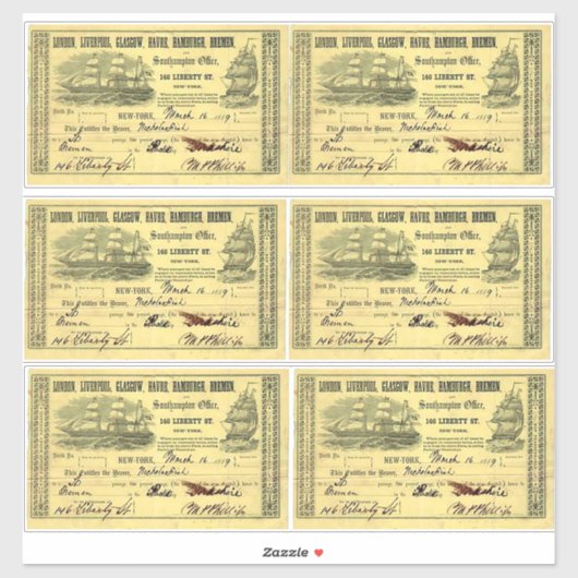 本物の英国の蒸気船パスヴィンテージ旅行 シール (シート)