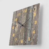 本物の見た古い木材といかり スクエア壁時計 (傾斜)