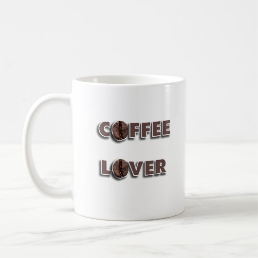 本物の豆を使ったコーヒー好きのデザイン コーヒーマグカップ (左)