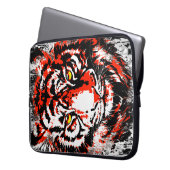 本物の赤いタイガーの頭 – Tiger Laptop Case ラップトップスリーブ (正面左)