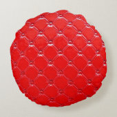 本物の赤い革張り。 ラウンドクッション (裏面)