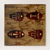 本物の部族のマスク ジグソーパズル (横)