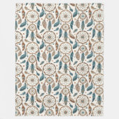 本物の部族はっきりした模様ドリームキャッチャー フリースブランケット (正面)