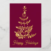 本物の金箔のクリスマスツリー 箔シーズンカード (正面)