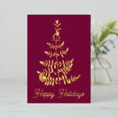 本物の金箔のクリスマスツリー 箔シーズンカード (立ち正面)