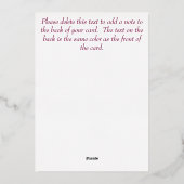 本物の金箔のクリスマスツリー 箔シーズンカード (裏面)