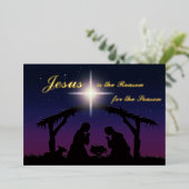 本物の金箔 イエスが理由 クリスマス 誕生カード 箔シーズンカード (立ち正面)