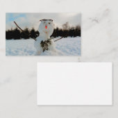 本物の雪だるま & 冬の風景の写真 ノートカード (正面/裏面)