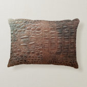 本物の革のテクスチャバックグラウンド、クローズアップ、embo アクセントクッション (裏面)