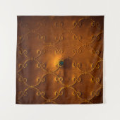 本物の革のドアのアップホルスタリドアのパターン行く タペストリー (正面(横))