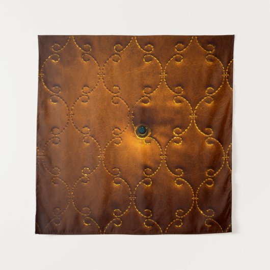 本物の革のドアのアップホルスタリドアのパターン行く タペストリー (正面)