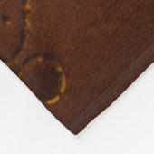 本物の革のドアのアップホルスタリドアのパターン行く フリースブランケット (角)