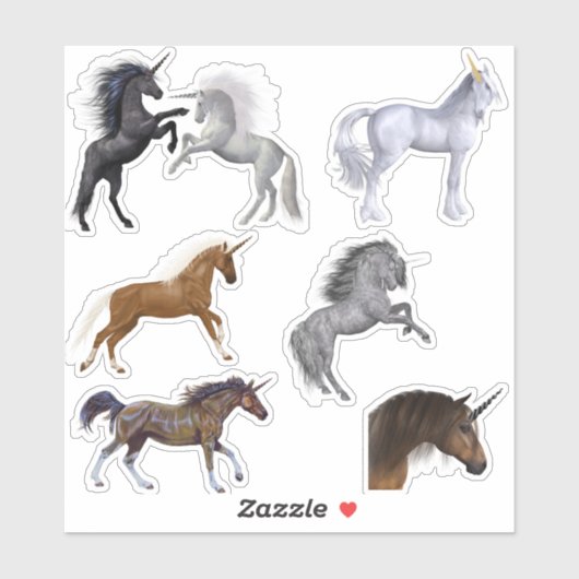 本物の魔法のユニコーンかわいらし馬 シール (シート)