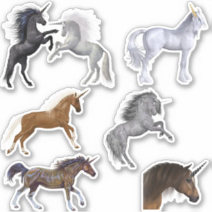 本物の魔法のユニコーンかわいらし馬 シール