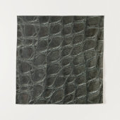 本物の黒アリゲーターレザーのテクスチャ、クローズアップ タペストリー (正面(横))