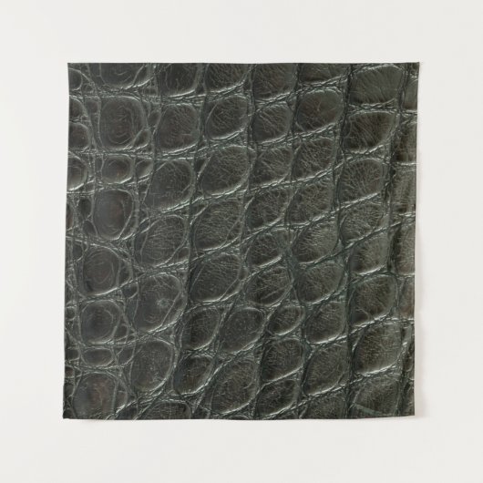 本物の黒アリゲーターレザーのテクスチャ、クローズアップ タペストリー (正面(横))