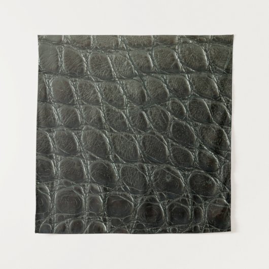 本物の黒アリゲーターレザーのテクスチャ、クローズアップ タペストリー (正面)