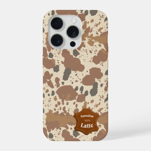 本物の100%ラテ | 牛革コーヒー風デザイン iPhoneケース (裏面)