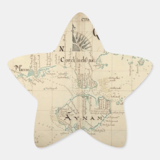 本物の1690年海賊地図 星シール (正面)