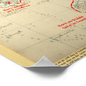 本物の1690海賊マップ(装飾あり) ポスター (角)