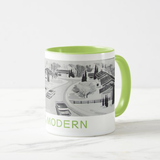 本物の1961現代主義の住宅のマグ マグカップ (正面右)