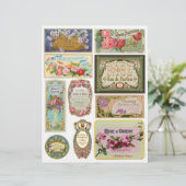 本物の(AIでない)かわいいヴィンテージ香水ラベル (スタンド正面)