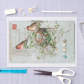 本物の（AIでない）ビクトリア時代の鳥のコラージュ 薄葉紙 (クラフト)