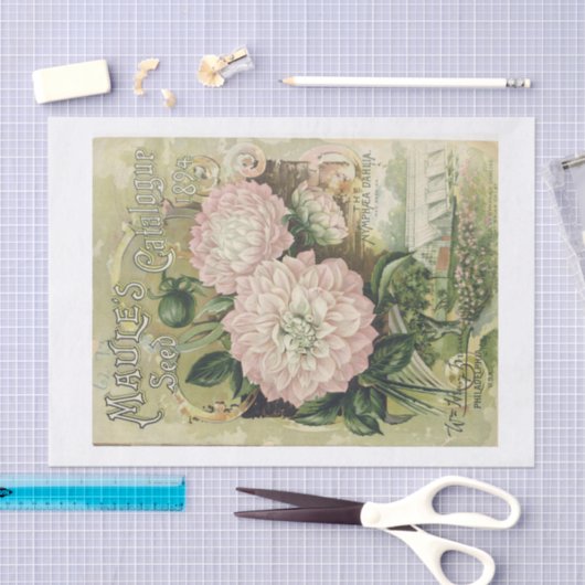 本物の（AIではない）シードカタログはピンクの花をカバー 薄葉紙 (クラフト)