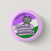 本物のGenderqueer 缶バッジ (正面)