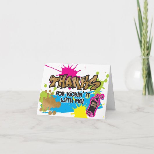 本物はやめられないGraffitiスタイル サンクスカード カード (正面)