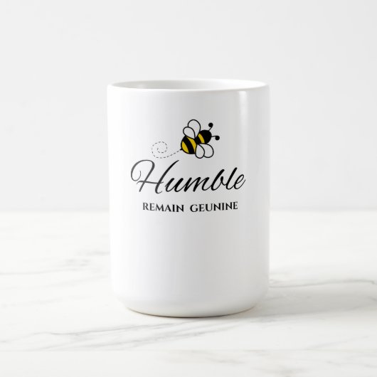 本物らしさ WHITE 15 OZ. BEE HUMBLE コーヒーマグカップ (中央)