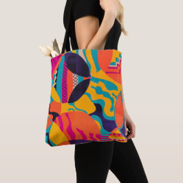 本物カラフルの絵画抽象芸術 トートバッグ