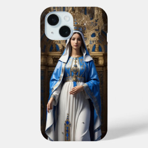 本物賛美のヴァージンマリア母イエス iPhone 15ケース