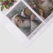 本物（AIではない）のヴィンテージサンタとホリーポストカード 薄葉紙 (詳細)