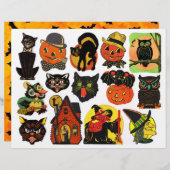 本物(AIではない)のヴィンテージハロウィーンイラスト (正面/裏面)