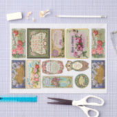 本物（AIではない）のヴィンテージビクトリアン香水ラベル 薄葉紙 (クラフト)