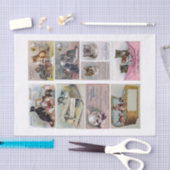 本物（AIではない）のヴィンテージ猫をテーマにしたトレードカード 薄葉紙 (クラフト)