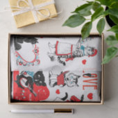 本物（AIではない）のヴィンテージ猫バレンタイン 薄葉紙 (ギフト)