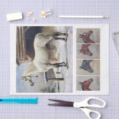 本物（AIではない）のヴィンテージ馬画 薄葉紙 (クラフト)