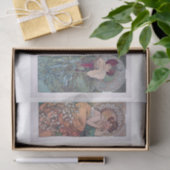 本物（AIではない）ヴィンテージアールヌーボーアートバイミュシャ 薄葉紙 (ギフト)