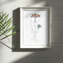 本独身の気な女の子の線読画